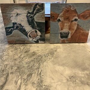Set of 2 cows, original art
